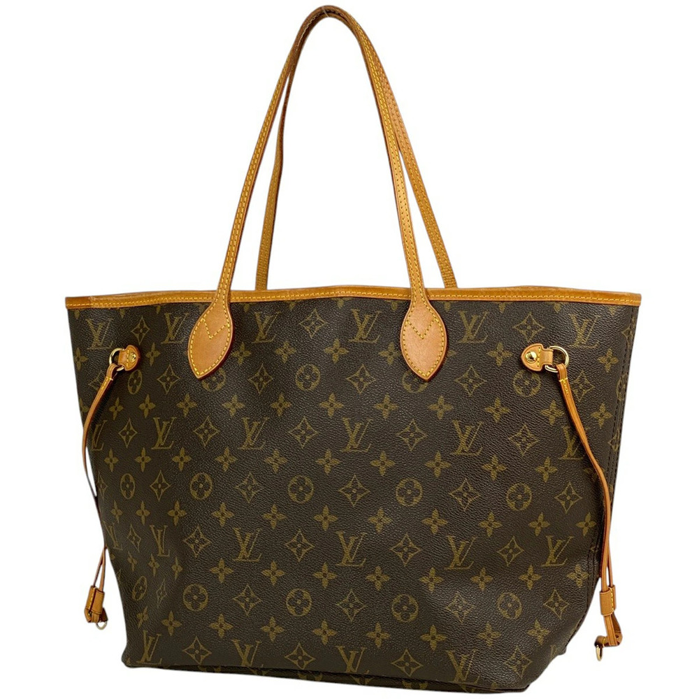 Louis Vuitton Neverfull Shoulder Bag Shopping Tote Monogram Brown